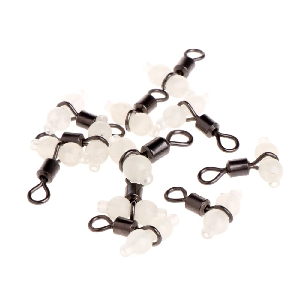 10Pcs 3 way Luminous Fishing Rolling Swivels Connector Sea pesca Tackle Hook Connectorin