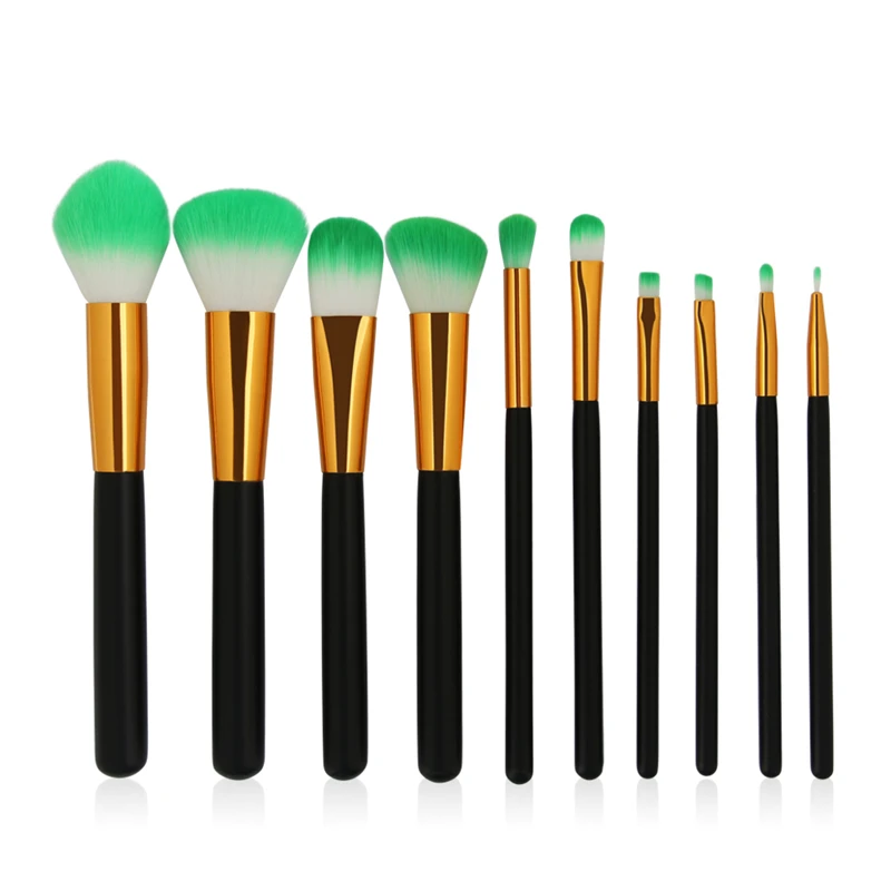 

10pcs Professional Makeup Brushes Set Wood Eyeshadow Brow Eyeliner Lip Eyeliner Blush Loose Powder Foundation Grooming