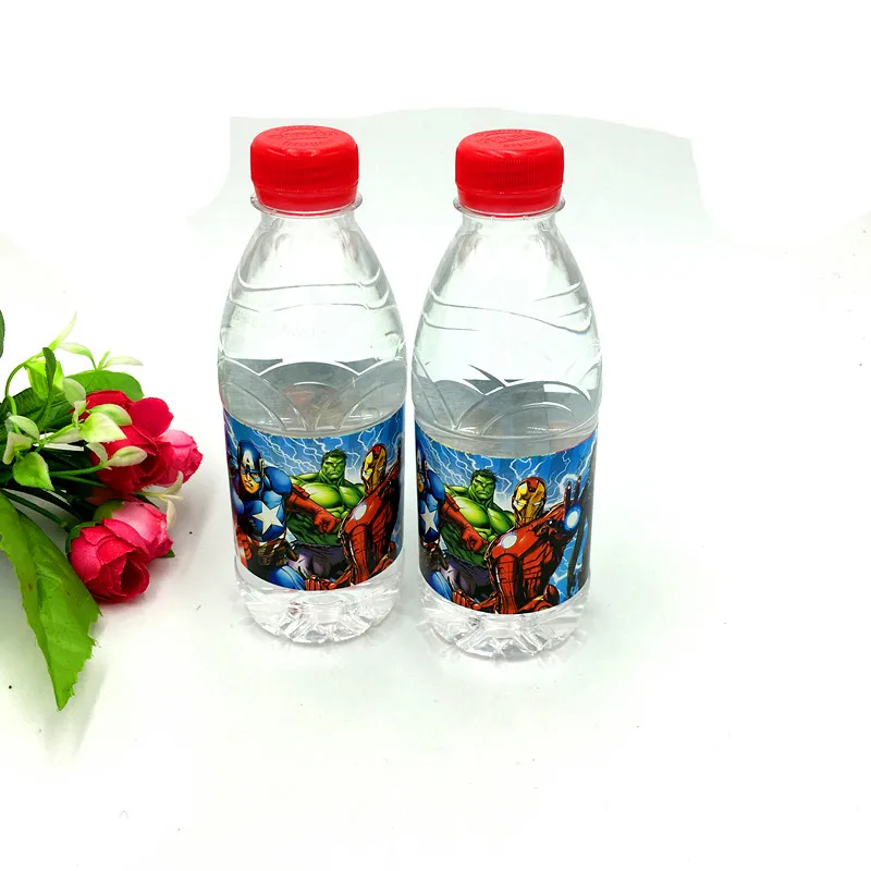

6PCS/LOT AVENGERS WATER BOTTLE LABEL KIDS BIRTHDAY PARTY DECORATION AVENGERS BOTTLE LABEL HAPPY BIRTHDAY PARTY SUPPLIES