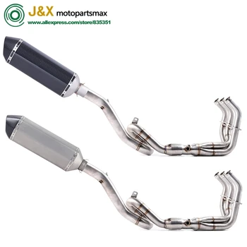 

Motorcycle Carbon Fiber Exhaust Middle pipe Muffler Full System Slip On For yamaha MT-09 FZ-09 MT09 FZ09 2014-2017