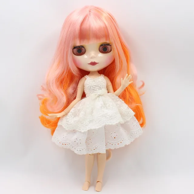 Tbl Neo Blythe Doll Pink Orange Hair Jointed Body