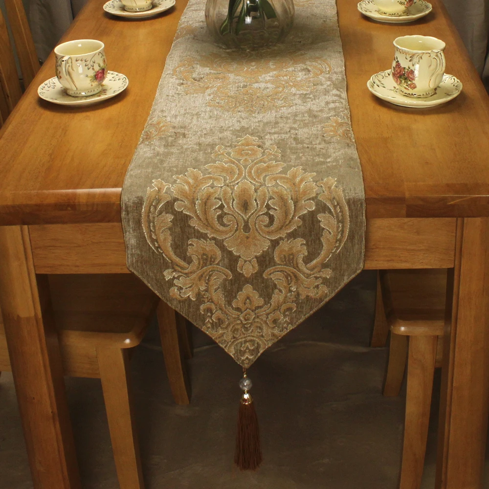 Купить CURCYA коричневый Классическая скатерть Роскошные Синель ...