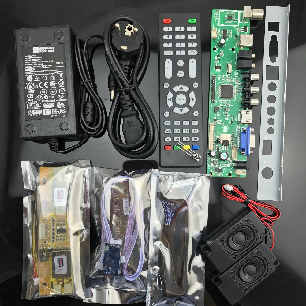 V56 ЖК ТВ контроллер драйвер платы полный комплект DIY монитор для 30pin 2ch-8bit 4 шт. CCFL LVDS панель ЖК-аксессуары 756284
