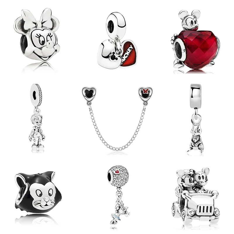 

New Original Bead Alloy Cartoon Mickey Fairytale Dangle Charm Fit Pandora Bracelet Bangle Necklace DIY Women Jewelry Gift