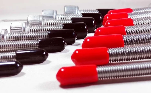 40 pcs 9.5 mm Inner Dia Pvc Vinyle bouchon Boulon Filetage Protecteur Rouge