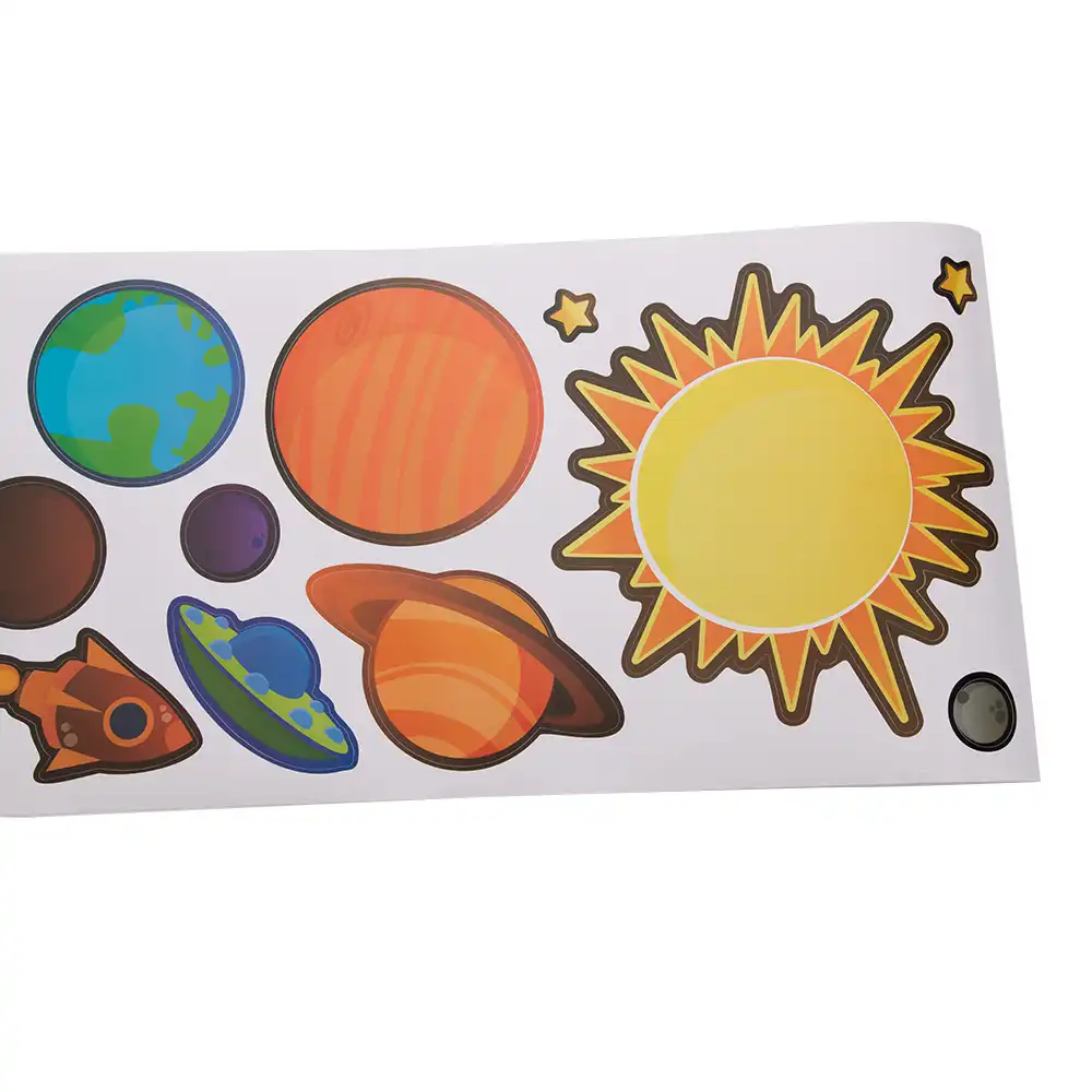Kids Bedroom Decor Outer Space Planets Solar System Pattern Wall Stickers Mars Poster Sky Space Wall Stickers Decals Poster