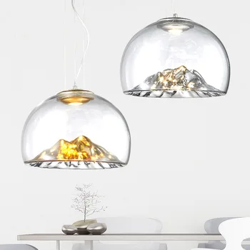 

Nordic Designer Glass Pendant Light Gold Hill Art Decor Dining Room Led Hanging Lamp Fixture Indoor Lighting Lustre Suspend Lamp