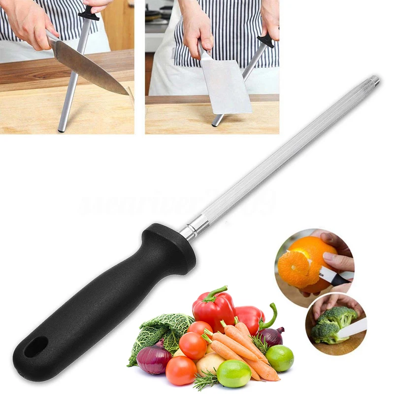 8inch 20.3cm Steel Diamond Sharpening Steel Rod Sharpener Stone Kitchen Tool