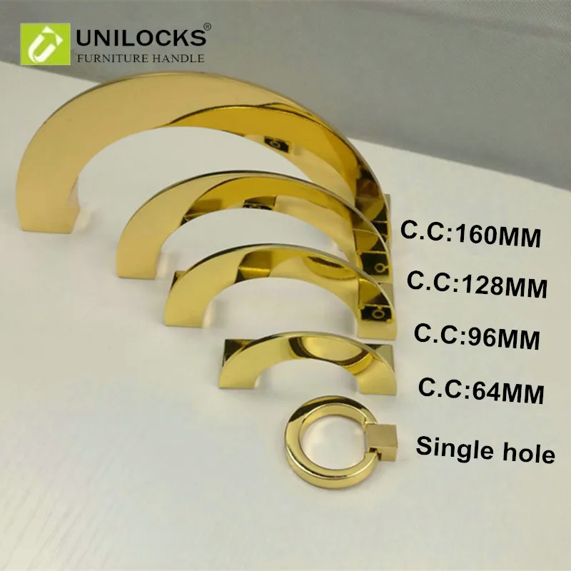 UNILOCKS кухонный шкаф выдвижная дверь Золотая зеркальная ручка и ручки полукруглые
