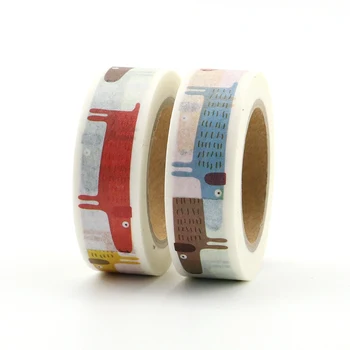 

10m Pink Flowers Washi Tape Paper Colorful Grid Scrapbooking Masking Tape Dachshund Adhesive Sticker Decorative Stationery Tapes