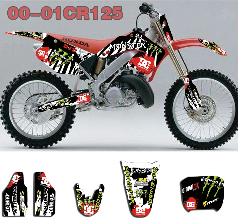 Dirt Bike графические наклейки для Honda CR 125 CR125 CR250 CR125R CR250R 2000 2001|Наклейки на автомобиль|