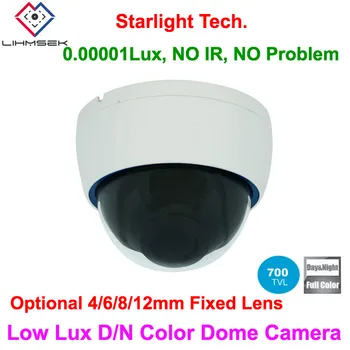 

Lihmsek Free Shipping With Fixed Lens Ultra Low Lux 0.00001Lux Day and Night Color Image CCTV Security Starlight Dome CCD Camera