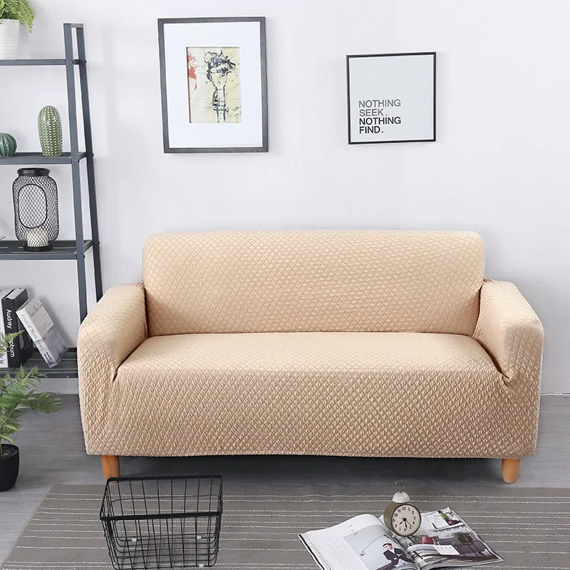 Вязаные толстые диван покрытие все включено эластичность чехол для дивана для Гостиная серый Цвет принципиально диван, канапе салон - Цвет: Beige