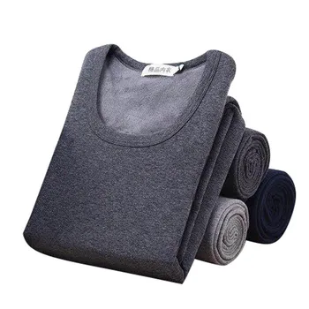 

Fashion men long johns spring/winter thicken thermal underwear set polyester pile warm sweater set male O-neck slim
