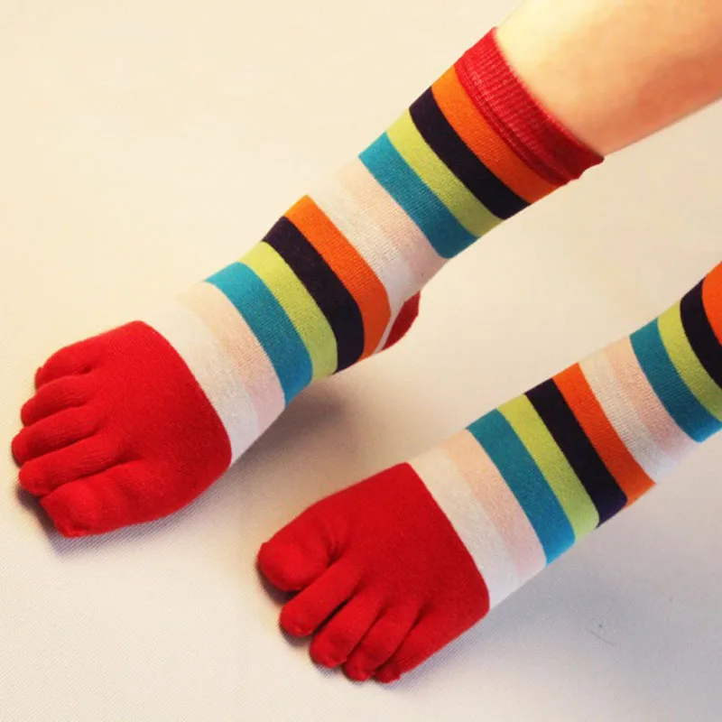 500 пара/лот забавные Для женщин Для мужчин деформации пальцев ног носки бренд красочный полосатый сжатия лечения Для мужчин t изгиба