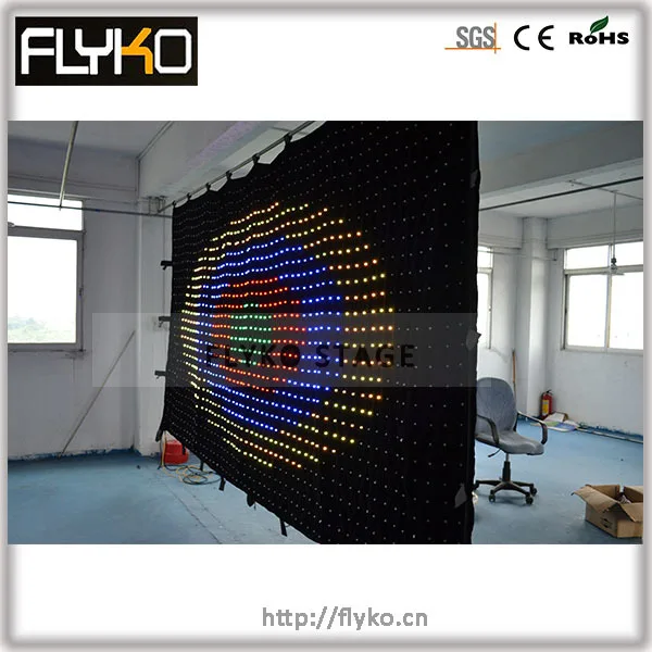Free Shipping Pc Controller Transparent Led Curtain Display In