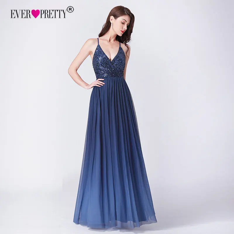 US $35.74 Robe De Soiree 2019 Ever Pretty Ep07468nb New Elegant A Line V Neck Backless Long Formal Evening Dresses Sequined Party Gowns