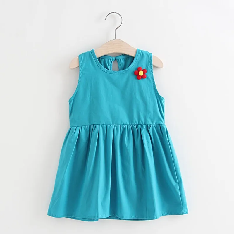

Children Girls Clothes Sleeveless Baby Girl Dress Summer Solid Causal Kids Girls Dresses Princess 2019