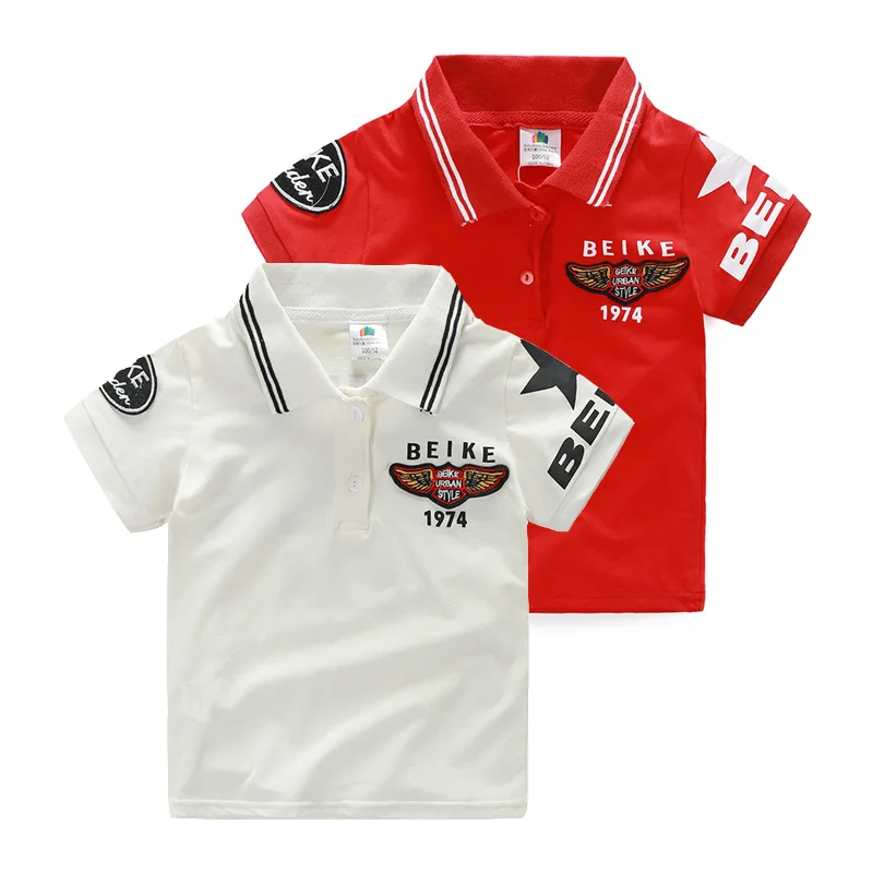 Baby Label Short Sleeve T-Shirt 2019 Summer Korean New Boys Kids Lapel Top | Мать и ребенок