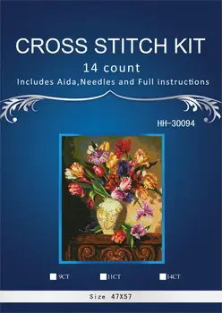 

Top Quality Beautiful Lovely Counted Cross Stitch Kit Parrot Tulips Tulip Flowers Flower in Vase dim 353