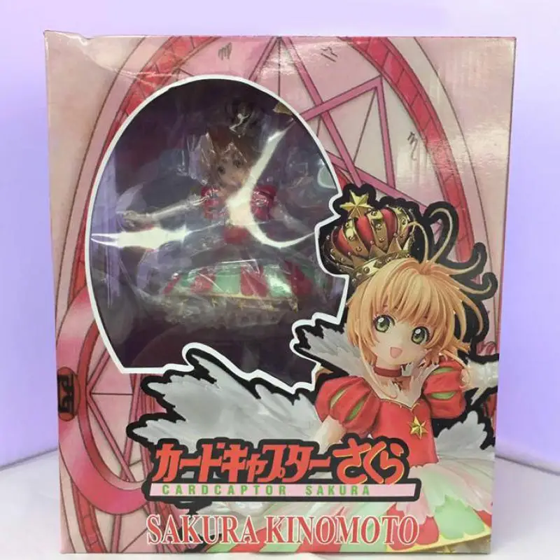 27 см аниме карточка Captor Sakura Tsubasa Kinomoto Sakura 15th anniversary Angel Crown кукла Сакура аниме фигурки коллекция моделей