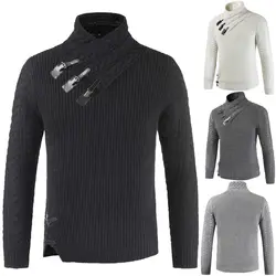 2019 свитер для мужчин повседневное средства ухода за кожей Шеи Пуловер Осень Slim Fit рубашка с длинными рукавами s свитеры для женщи
