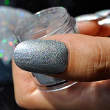 0,1 мм 004 дюйма голографическая Лазерная Серебряная блестящая пигментная пудра для самостоятельного дизайна украшения для ногтей инструменты для маникюра Блестящие Блестки для ногтей N101