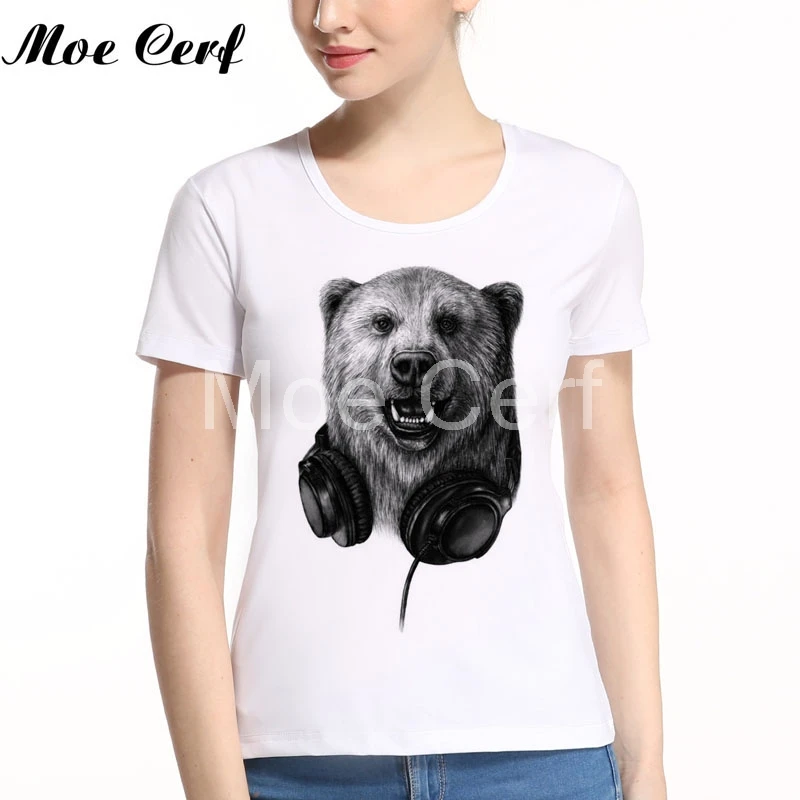 DJ Poodle I SHITZU NOT Print T Shirt Funny Music French Bulldog Pups Tops Women New Arrival Women T shirt Kawaii Shirt L11-109 Tops