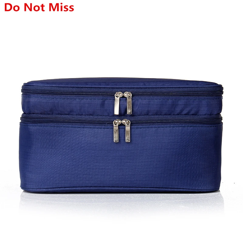 

Do Not Miss Travel make up organizer Cosmetic bag Double layer waterproof Bra organizer bag trunk makeup case women toiletry kit