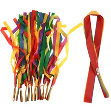 12 шт./лот художественная гимнастика танцевальная лента Гимнастика Тренажерный зал ритмичные лента для художественной гимнастики упражнения ленты фитнес радуга цвет для девочек