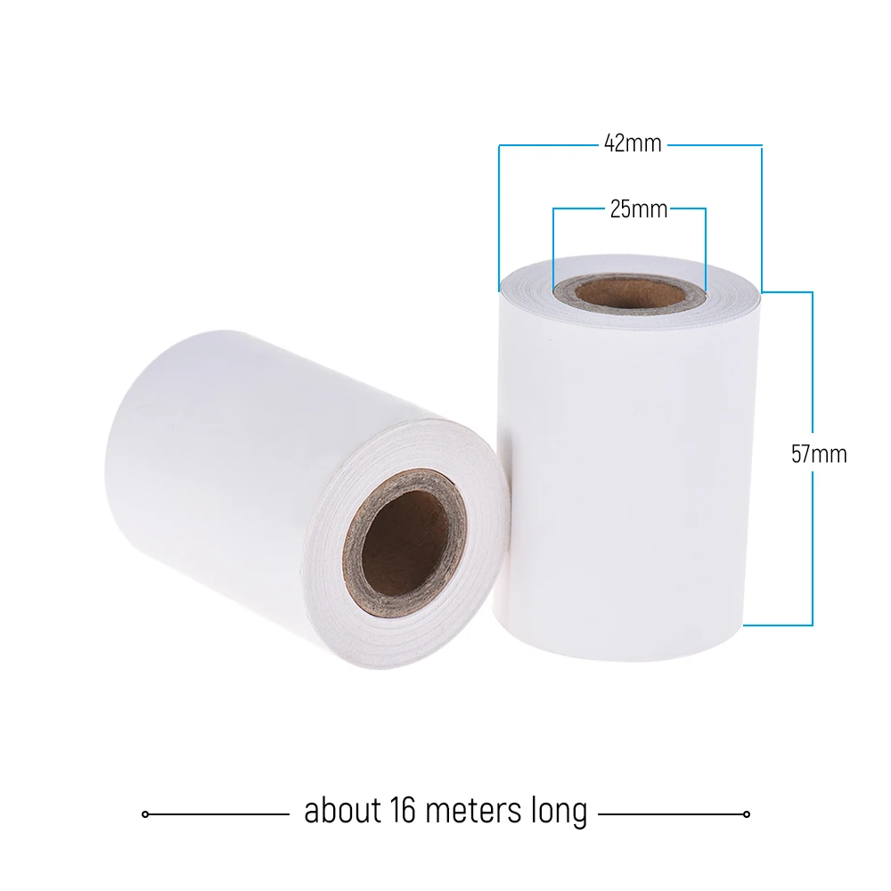 2 рулона 57 мм Термальность Бумага 2 1/" Термальность бумага для печати чеков кассового аппарата Термальность Этикетки 16 м/рулон