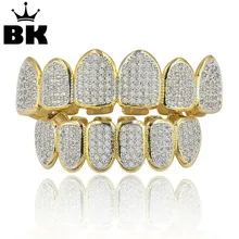 Набор медных чайных Грилл в стиле хип-хоп с микро покрытием AAA кубический циркон набор мужских верхних и нижних грилей с дополнительным силиконовым покрытием
