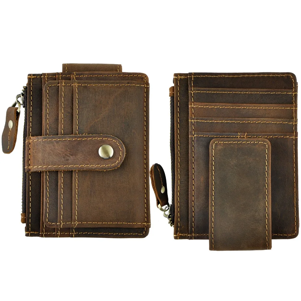 Male Original Leather Design Fashion Travel Slim Wallet Front Pocket