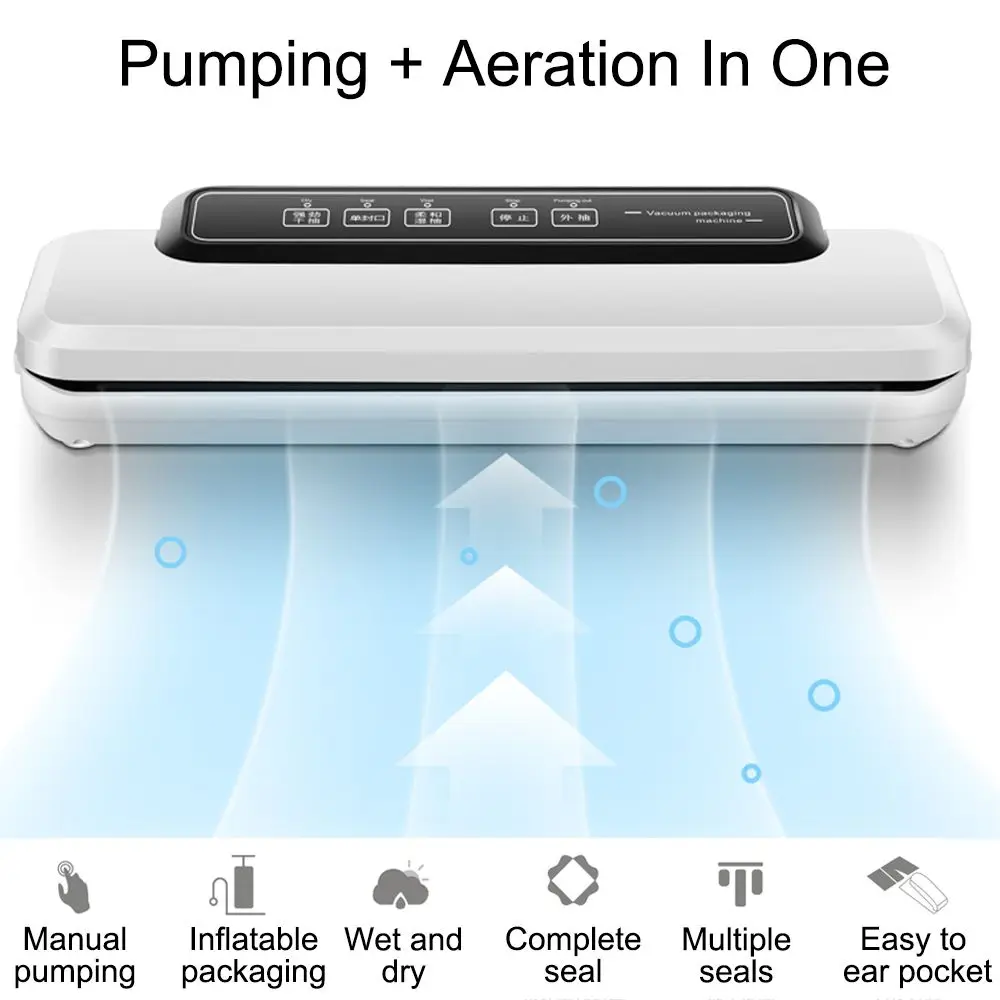 AUGIENB 110 V-240 V бытовой вакуумный Еда уплотнитель электрического упаковочная машина пленка вакуумный упаковщик запайки для сухой и влажной Еда