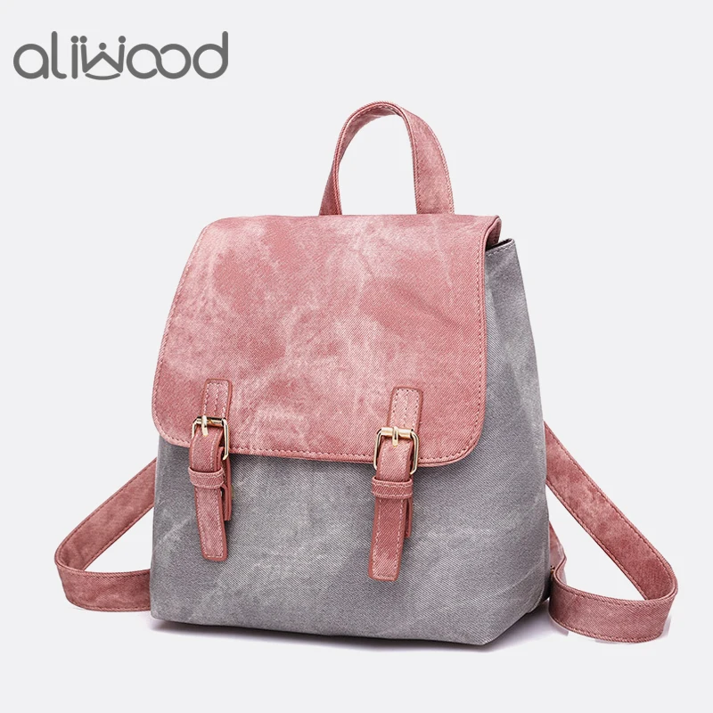 

Aliwood 2018 Women Backpack School Satchel For Adolescent Girls PU Leather Brand Female Small Backpacks Shoulder Bags Daypacks
