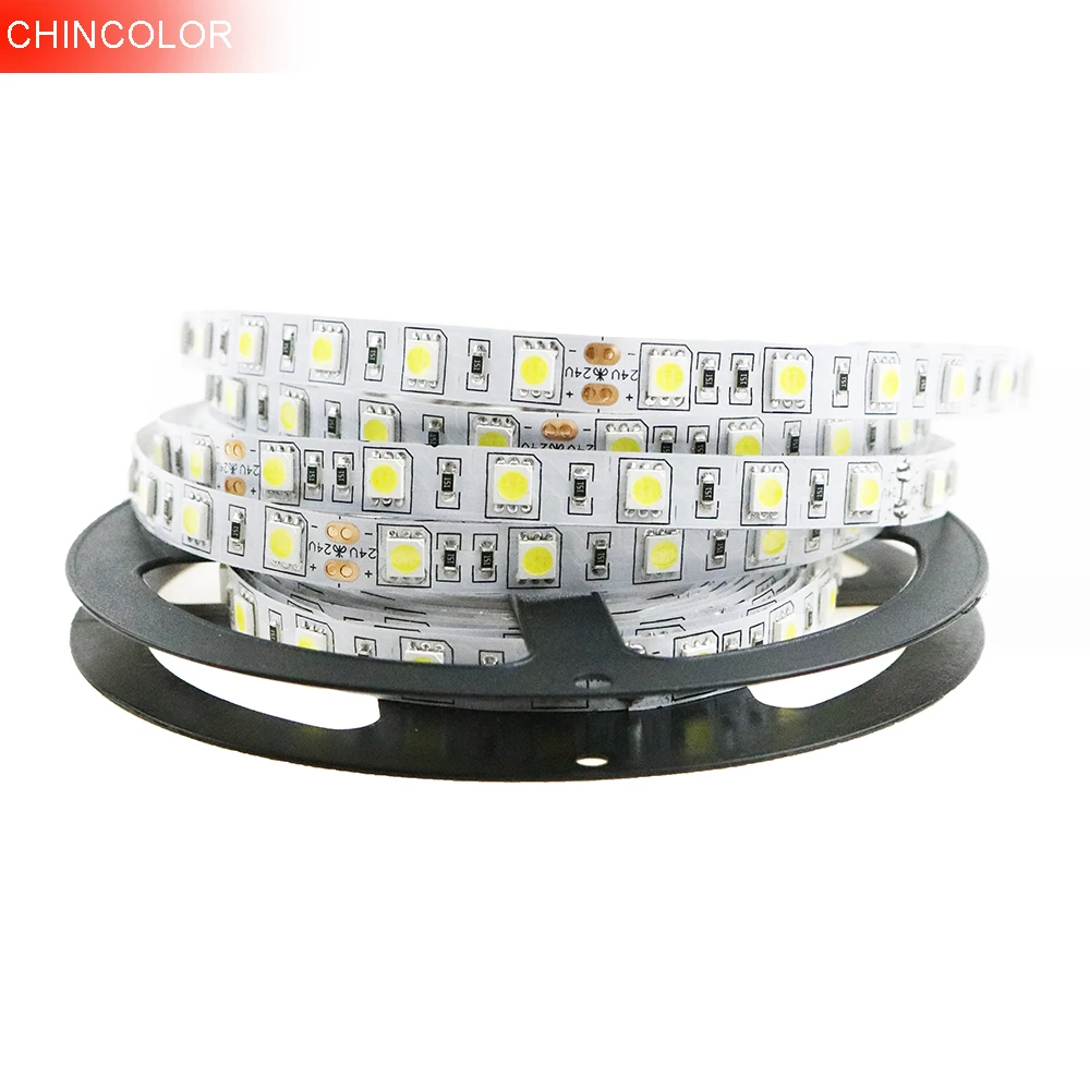 CHINCOLOR Led strip 5050 SMD DC24V light 5M 300led flexible ribbon non-waterproof indoor 6 color options factory sale DA (13)