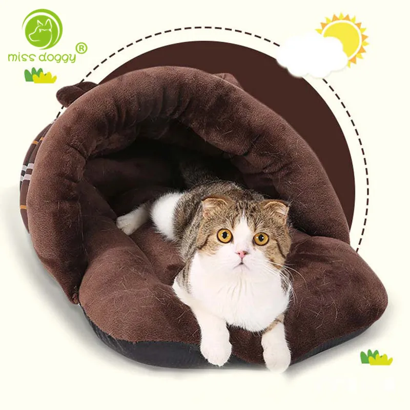 

Big Capacity Space Pet Dog Beds House Supplies Fleece Super Soft Warm Puppy Pet Dog House Nest Beds 2 Colors for Chihuahuas 10A