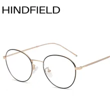 Hindfield анти-голубые легкие очки женские модные мужские компьютерные очки круглая металлическая оправа игровые очки ультралегкие O193
