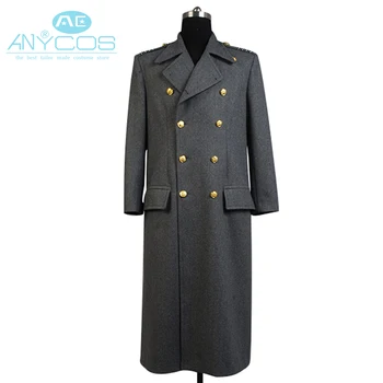 

Torchwood Doctor Captain Jack Harkness Wool Trench Coat Dark Blue Version Halloween Cosplay Costume