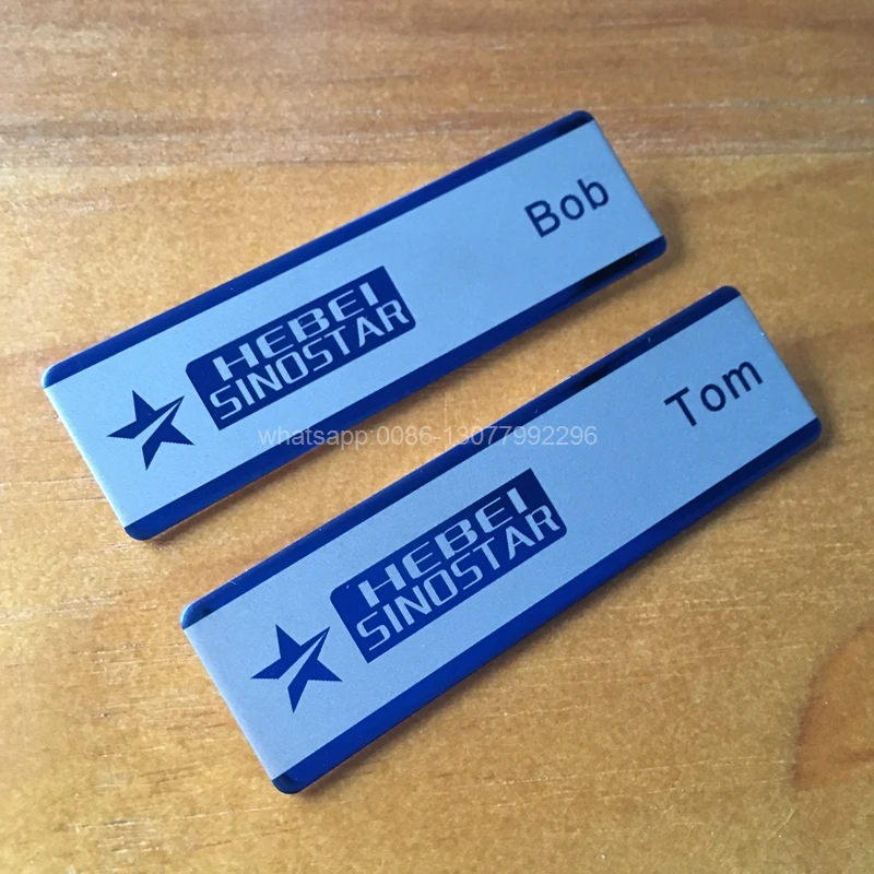 1 шт. на заказ 70X20mm hotal персонал магнит значок лазерный логотип из нержавеющей
