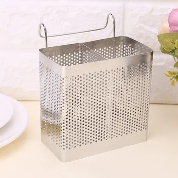 

Kitchen Hanging Stainless Steel Chopsticks Spoons Fork Cutlery Holder Organizer Rack Drainer Storage