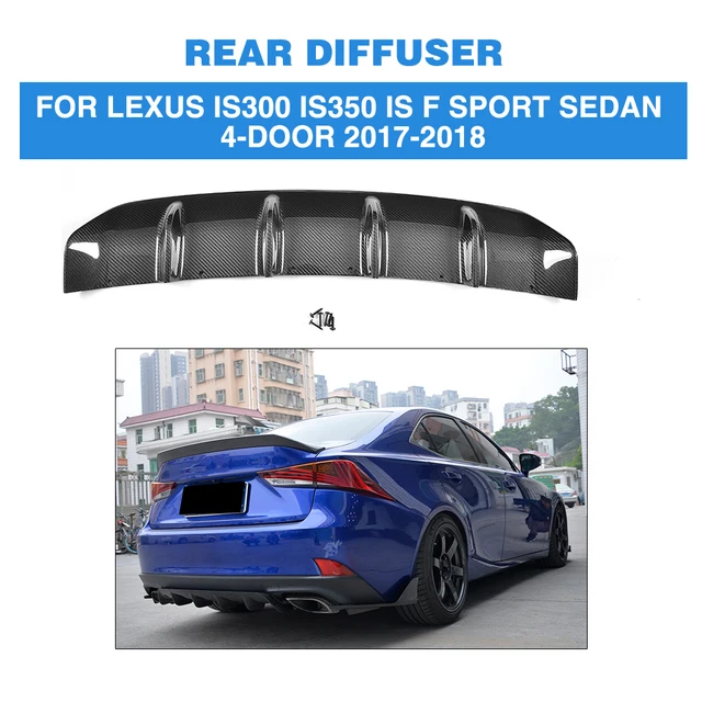 Carbon Fiber Rear Bumper Exhaust Diffuser Lip For LEXUS IS300 IS350 IS F Sport Sedan 4 Door 17