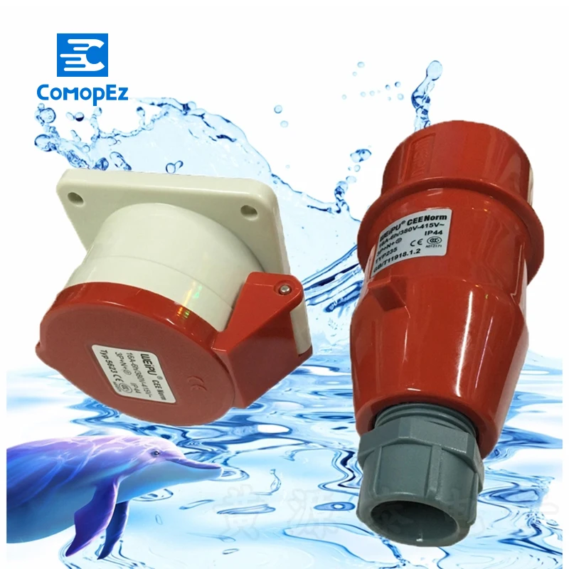 16A 5Pin industrial Implement Hide Direct Socket Connector TYP235 TYP5623 Concealed Installation Waterproof IP44 | Обустройство дома