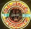 Custom GILMORE GASOLINE BLU GREEN Glass Neon Light Sign Beer Bar