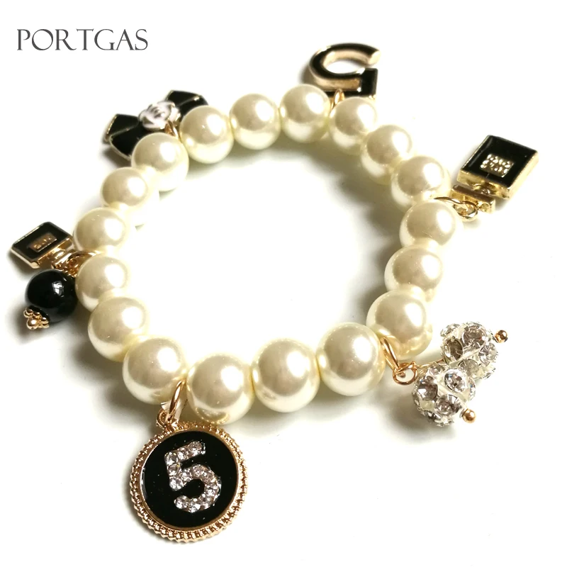 Новые модные жемчужные браслеты и для женщин bijoux Crystal No.5 Роскошный Жемчужный
