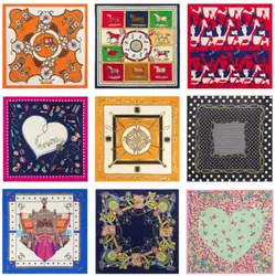 60cm*60cm Striped Plaid Horse Small Square Scarves Hijab Luxury Brand Women Twill Silk Scarf 2017 Fashion Headband Print Scarf