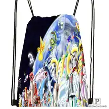 Пользовательские pokemon_pikachu@ 01-походная сумка на шнурке милый рюкзак для детей(черная спинка) 31x40 см#180611-01-43