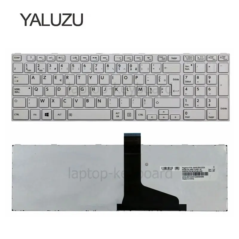 YALUZU Французская клавиатура для ноутбука TOSHIBA SATELLITE C850 C855D C850D C855 C870 C870D C875 C875D L875 L875D AZERTY FR - Цвет: Белый