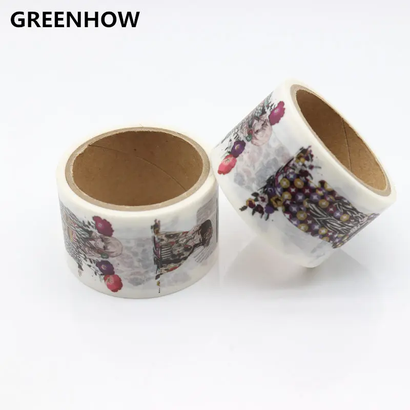 

GREENHOW Cute kawaii Blue Girl Ocean Decorative Washi Tape Diy Scrapbooking Masking Paper Tape School Office Supply 9001