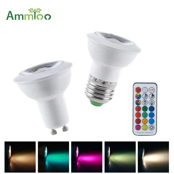 

E27 RGBW Led Light Bulb GU10 B22 Bombillas Led Magic Spotlight Lamp AC85-265V RGBWW Dimmerable Led Spot Light With 21Key Remote